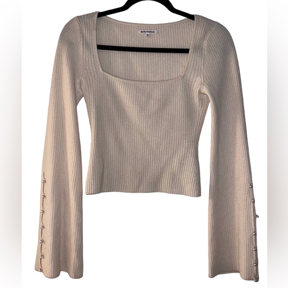 Reformation bell sleeve cashmere top - Picture 3 of 6